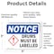Signmission Drums Must Be Labeled, 5 in W x Rectangle, Vinyl Decal OS-2PACK-NS-D-35-L-11572 - alternate 2
